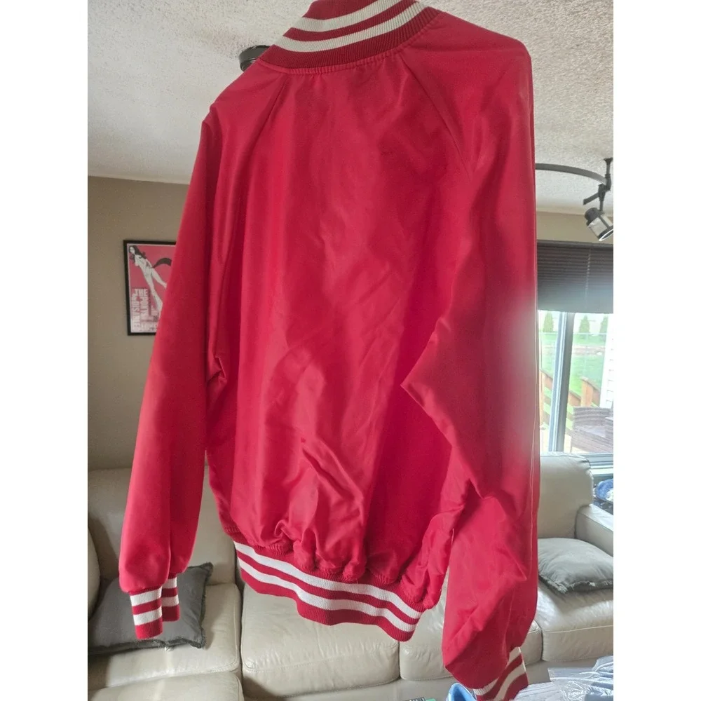 Vintage St Mary's Baseball Satin Jacket USA Made Otterwear Harvard Clothing Red
